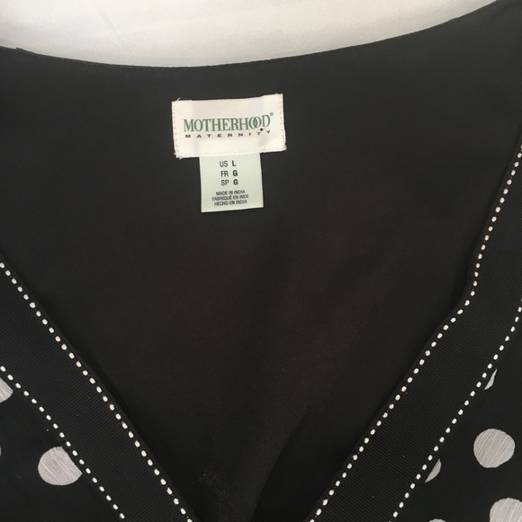 Motherhood Faux Wrap Polka Dot Maternity Dress - Picture 5 of 8